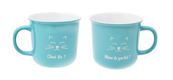 Tasse Chat Va turquoise