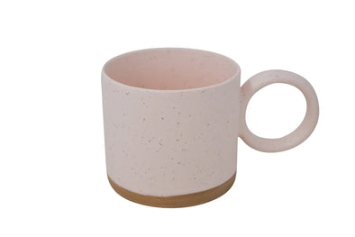 Tasse poignée ronde rose