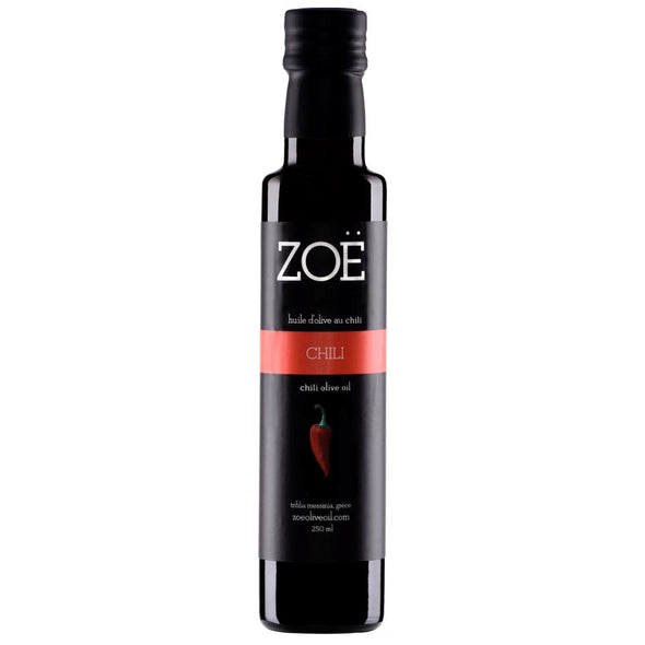 Huile d'olive infusée au chili 250 ml | Zoé | La Maison du Bleuet