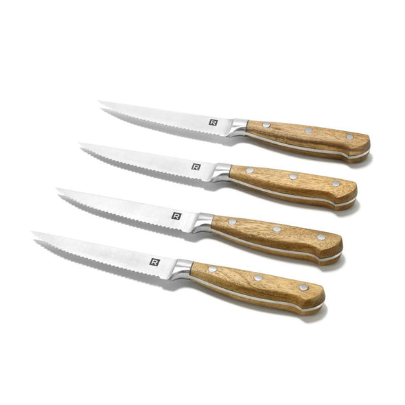 Ensemble de 4 couteaux à steak en bois d'acacia Ricardo La Maison du Bleuet